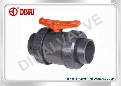 PP / FRPP çift birleşim soketi ball Valve PN1.0Mpa DIN / ANSI / JIS plastik Küresel Vana