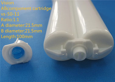 Vs-50-11 1: 1 iki bileşenli epoksi kartuş AB çift epoksi plastik AB kartuş uzunluğu 21.5mm