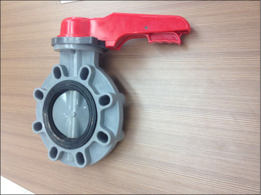 Elle tutamak termoplastik kelebek vana, 1.0Mpa, 1 &quot;~ 8&quot;, UPVC, CPVC, PVDF, PP, PPH imal