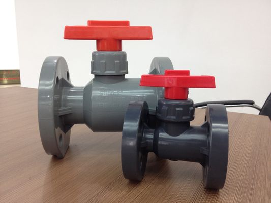 PN1.6 Mpa alçak basınç PP-H plastik gerçek sendika küresel vana, 1/2 "12" DIN, ANSI, JIS çift