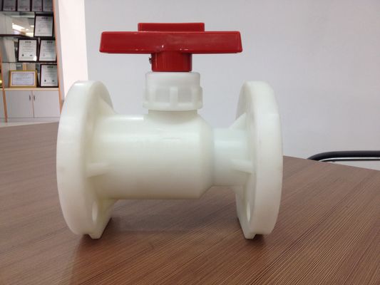 PP / FRPP flanş bilyası Vana Kolu Kol 1 &quot;(D32mm) ~ 3&quot; (D90mm) Plastik Küresel Vana